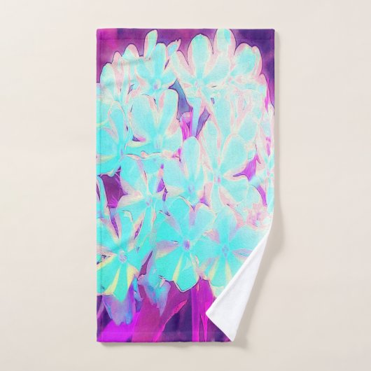 Robin's Egg Blue Peppermint Twist Phlox Flowers Handdoek (Handdoek)