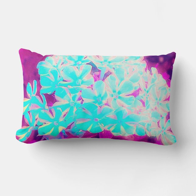 Robin's Egg Blue Peppermint Twist Phlox Flowers Kussen (Voorkant)