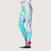 Robin's Egg Blue Peppermint Twist Phlox Flowers Leggings (Links)