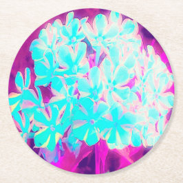 Robin's Egg Blue Peppermint Twist Phlox Flowers Ronde Kartonnen Onderzetter