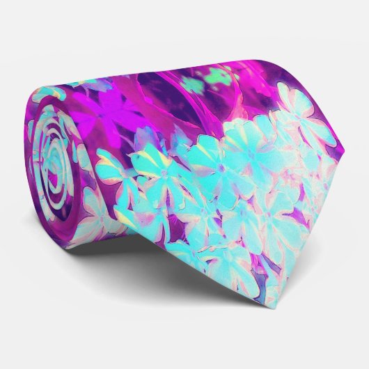 Robin's Egg Blue Peppermint Twist Phlox Flowers Stropdas (Opgerold)