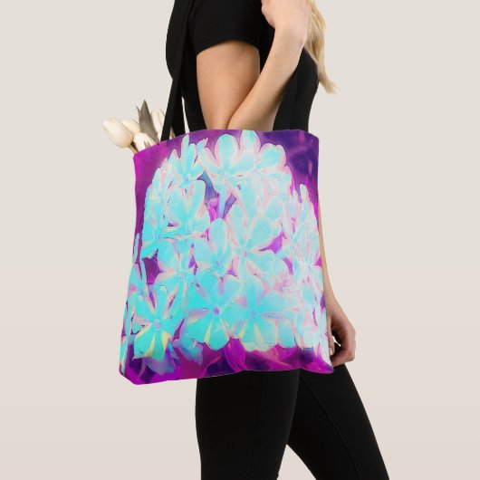 Robin's Egg Blue Peppermint Twist Phlox Flowers Tote Bag (Dichtbij)