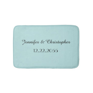 Robins Egg Blue Personalized Plush Bath Mat
