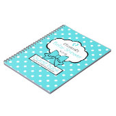 Robins Egg Blue Polka Dot Baby shower Guest Book- Notitieboek (Linkerzijde)