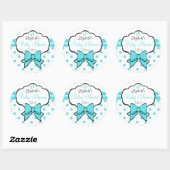 Robins Egg Blue Polka Dots-Baby shower Ronde Sticker (Vel)