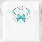 Robins Egg Blue Polka Dots-Baby shower Ronde Sticker (Tas)
