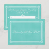 Robin's Egg Blue Poster Style Wedding RSVP Kaartje (Voorkant / Achterkant)