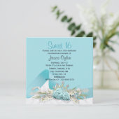 Robins Egg Blue Rozen Sweet 16 Birthday Invitation Kaart (Staand voorkant)