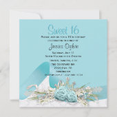 Robins Egg Blue Rozen Sweet 16 Birthday Invitation Kaart (Voorkant)