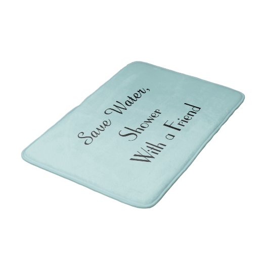 Robins Egg Blue Save Water Funny Plush Bath Mat (Gekanteld)