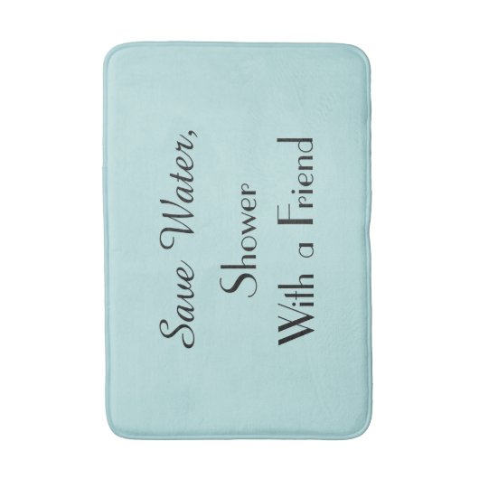 Robins Egg Blue Save Water Funny Plush Bath Mat (Voorkant Verticaal)