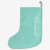 Robin's Egg Blue Solid Color Kleine Kerstsok (Achterkant)