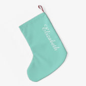 Robin's Egg Blue Solid Color Kleine Kerstsok (Achterkant (Hangend))
