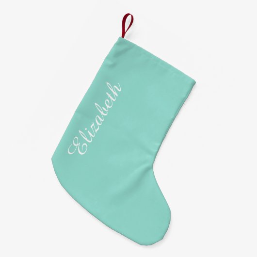 Robin's Egg Blue Solid Color Kleine Kerstsok (Voorkant (Hangend))