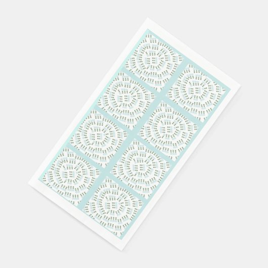 Robin's Egg Blue Topiary paper Guest Towels Servet (Hoek)