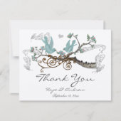 Robin's Egg Blue  Tortelduifjes Dank je wel Bedankkaart (Voorkant)