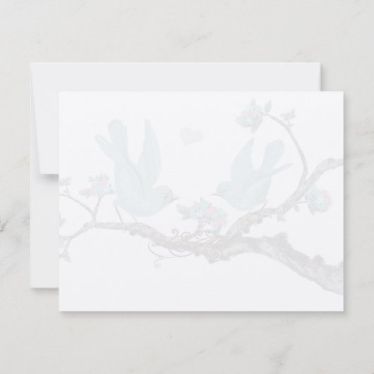 Robin's Egg Blue  Tortelduifjes Dank je wel Bedankkaart (Achterkant)