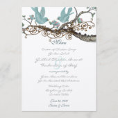 Robin's Egg Blue Tortelduifjes Wedding Menu (Voorkant)
