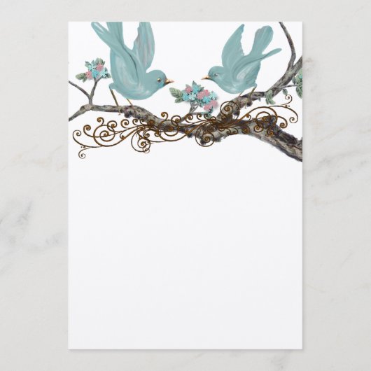 Robin's Egg Blue Tortelduifjes Wedding Menu (Achterkant)