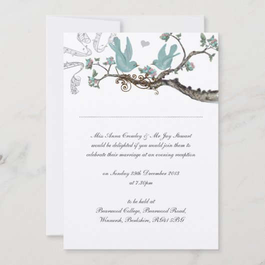  Robin's Egg Blue Wedding Invitations Kaart (Voorkant)