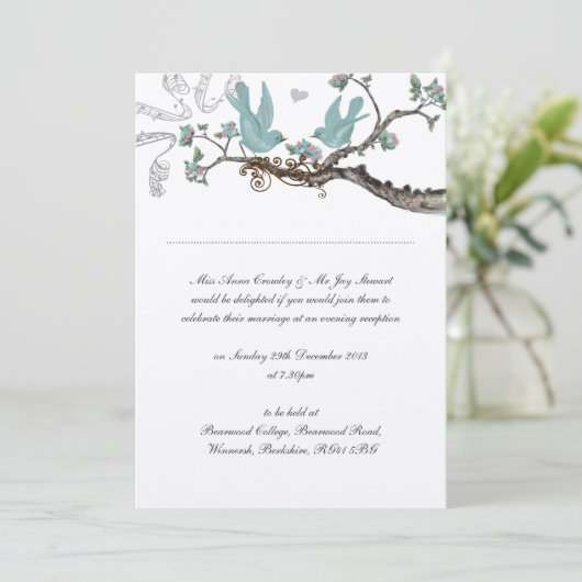 Robin's Egg Blue Wedding Invitations Kaart (Staand voorkant)