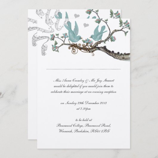  Robin's Egg Blue Wedding Invitations Kaart (Voorkant / Achterkant)