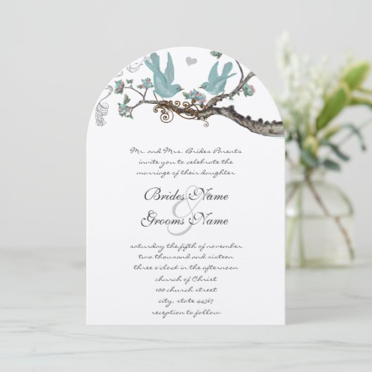 Robin's Egg Blue Wedding Invitations Kaart (Staand voorkant)