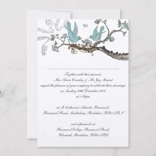 Robin's Egg Blue Wedding Invitations Kaart (Voorkant)