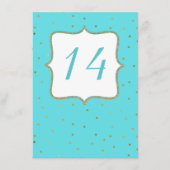 Robins Egg Blue Wedding Reception Table Number Informatiekaartje (Voorkant)