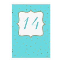 Robins Egg Blue Wedding Reception Table Number