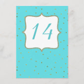 Robins Egg Blue Wedding Reception Table Number Informatiekaartje (Achterkant)