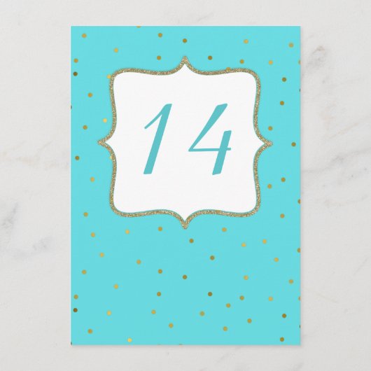 Robins Egg Blue Wedding Reception Table Number Informatiekaartje (Achterkant)