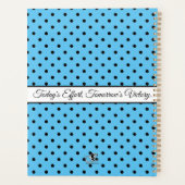 Robin's Egg Blue White Bow Polka Dots gepersonalis Planner (Achterkant)