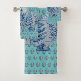 Robin's Egg Blue & White Ginger Jars Bad Handdoek