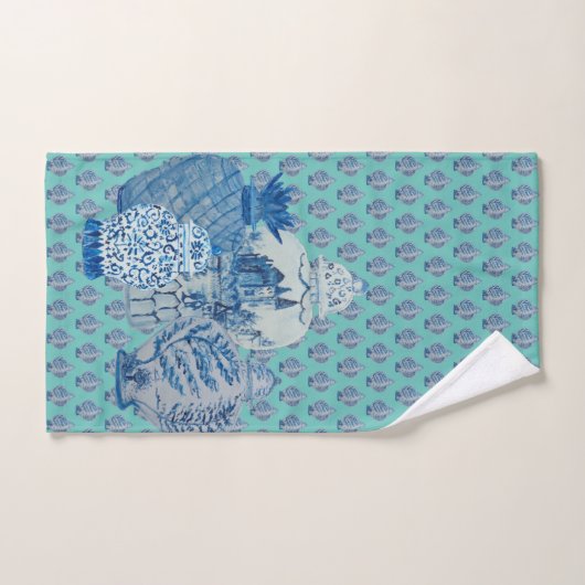 Robin's Egg Blue & White Ginger Jars Bad Handdoek (Handdoek)