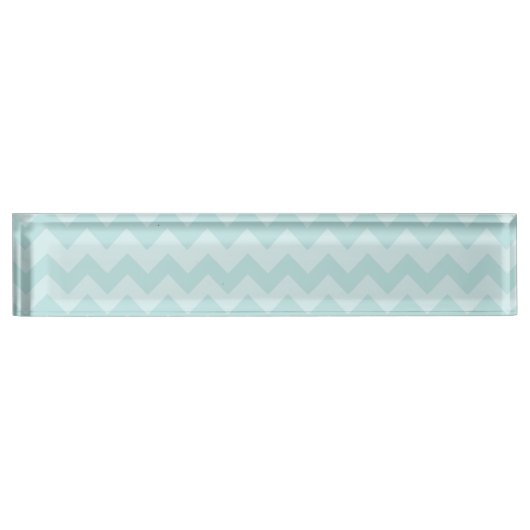 Robins Egg Chevron Aqua Blauwgroen Zig Zag Modern Naambordje (Voorkant)