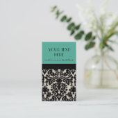 Robin's Egg Damask Visitekaartje (Staand voorkant)