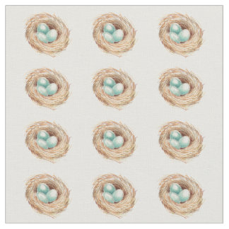 Robin's Egg Nest Bird Fabric Stof