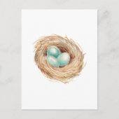 Robin's Egg Nest Blue Waterverf Briefkaart (Voorkant)