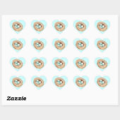 Robin's Egg Nest Blue Waterverf Hart Sticker (Vel)