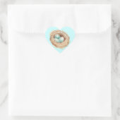 Robin's Egg Nest Blue Waterverf Hart Sticker (Tas)