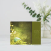 Robins Egg on Moss Foto met Inspirerend Quote Briefkaart (Staand voorkant)