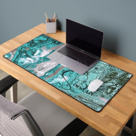 Robins Ei Blauw en Grijs Abstract Gepersonaliseerd Bureaumat