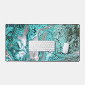 Robins Ei Blauw en Grijs Abstract Gepersonaliseerd Bureaumat (Keyboard & Muis)