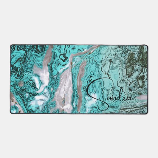 Robins Ei Blauw en Grijs Abstract Gepersonaliseerd Bureaumat (Voorkant)