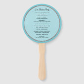 Robins Ei Blauw en Zilver Huwelijksprogramma Fan Handwaaier (Achterkant)