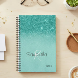 Robin's Ei Blauw Glitter Glans Jaarlijks Monogram Planner