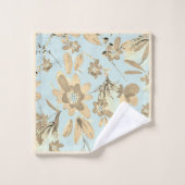 Robins Ei Blauw met Bruine tinten van Bloemen Bad Handdoek (Wasdoekje)