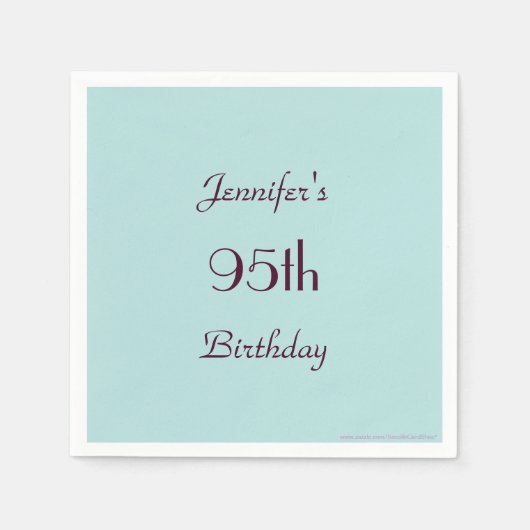 Robins Ei Blauw Minimalistisch 95ste Verjaardagsfe Servetten (Voorkant)