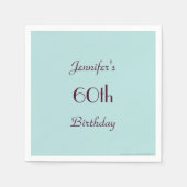 Robins Ei Blauw Papier Servetten 60ste Verjaardag  (Voorkant)